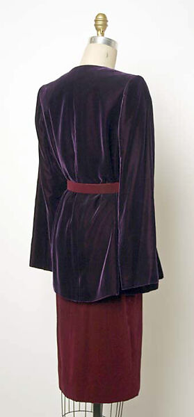 Evening ensemble, Yves Saint Laurent (French, founded 1961), a, c) silk; b, d) silk, metal, glass, French