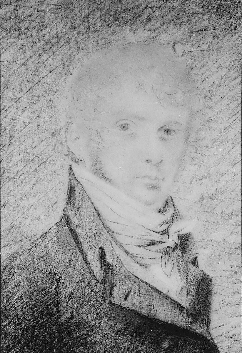 Portrait of the Artist, John Vanderlyn (American, Kingston, New York 1775–1852 Kingston, New York), Probably Conté crayon and pastel on off-white wove paper, American 