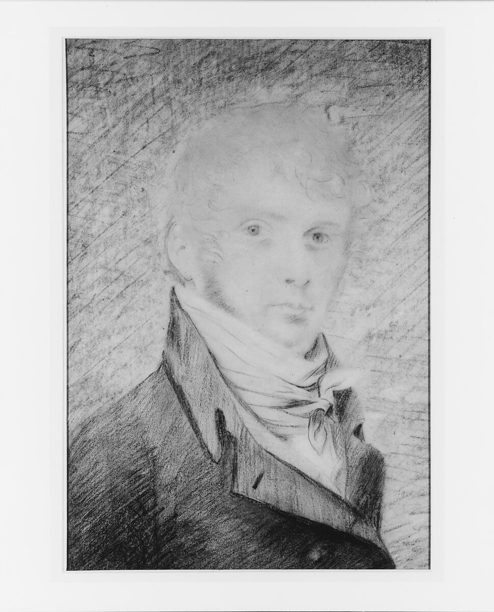 Portrait of the Artist, John Vanderlyn (American, Kingston, New York 1775–1852 Kingston, New York), Probably Conté crayon and pastel on off-white wove paper, American