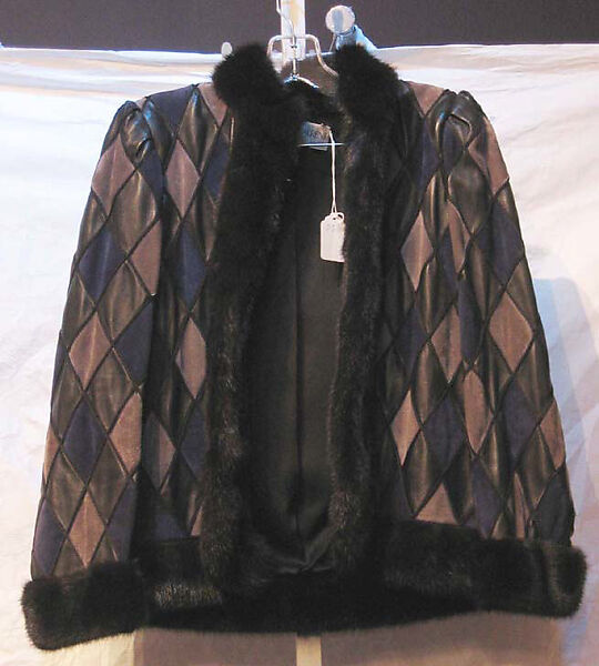 Evening jacket, Yves Saint Laurent (French, founded 1961), leather, fur, silk, French