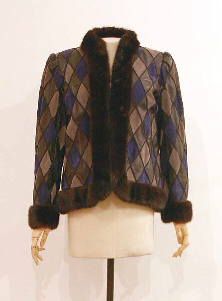 Evening jacket, Yves Saint Laurent (French, founded 1961), leather, fur, silk, French 