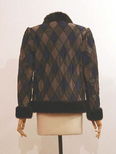 Evening jacket, Yves Saint Laurent (French, founded 1961), leather, fur, silk, French