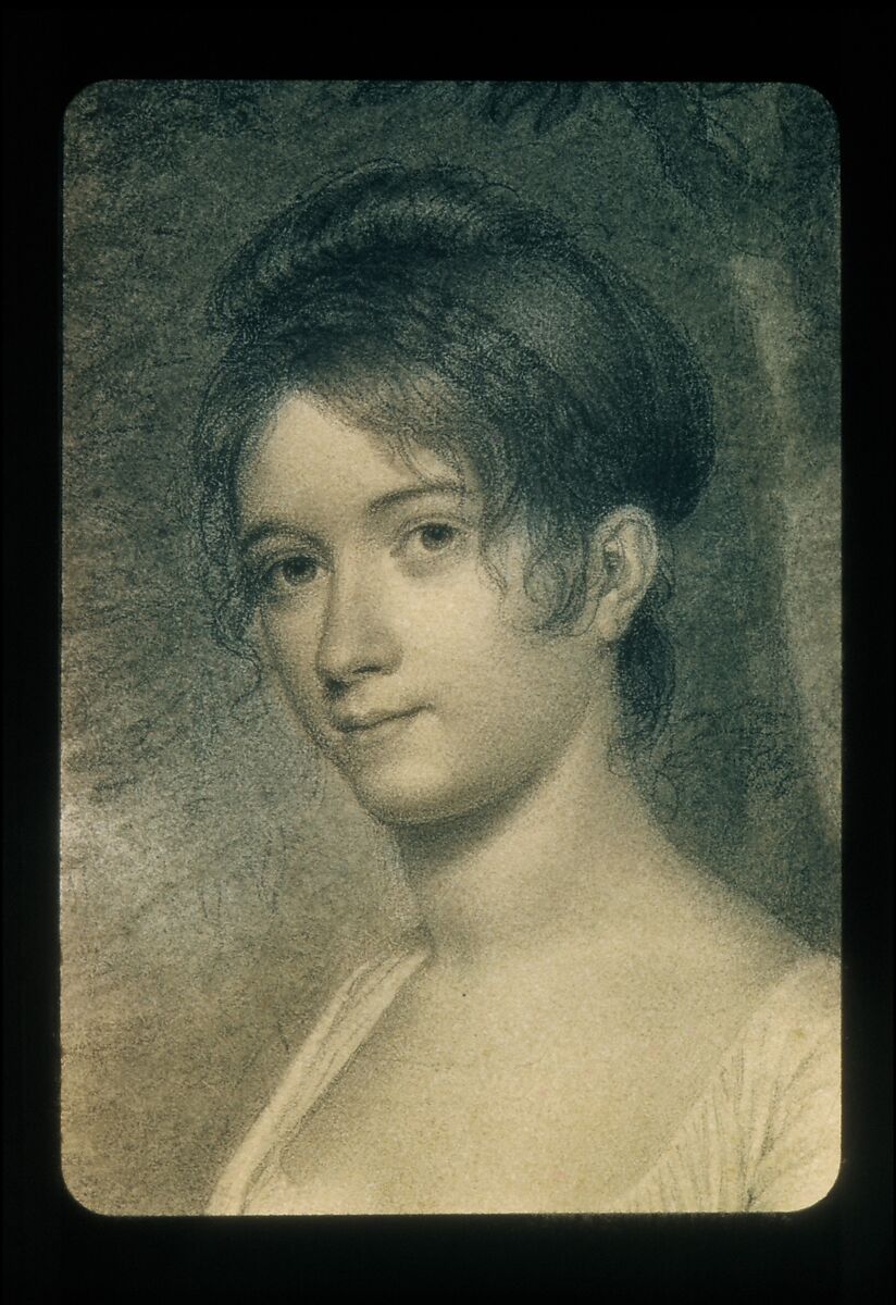 Sarah Russell Church (daughter of Edward Church), John Vanderlyn (American, Kingston, New York 1775–1852 Kingston, New York), Probably Conté crayon on off-white wove paper, American
