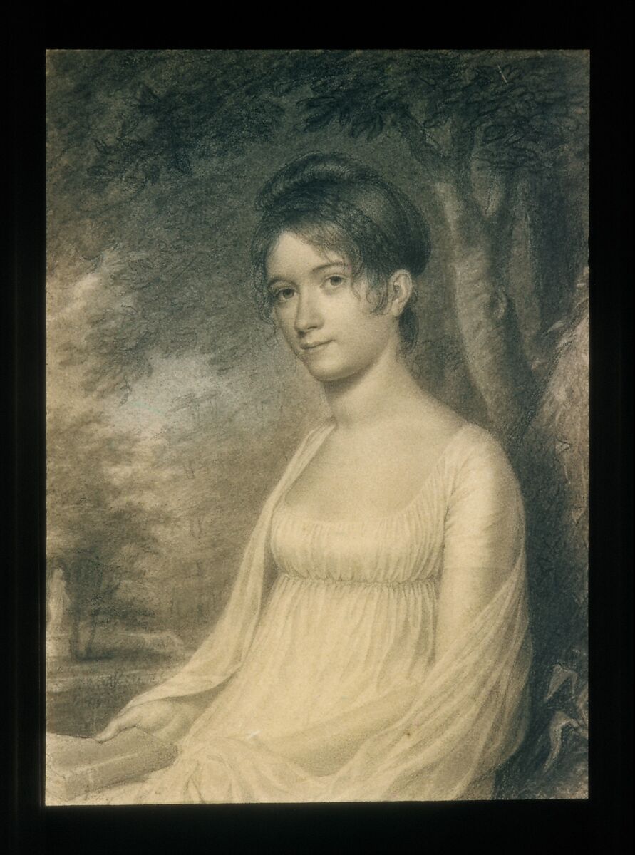 Sarah Russell Church (daughter of Edward Church), John Vanderlyn (American, Kingston, New York 1775–1852 Kingston, New York), Probably Conté crayon on off-white wove paper, American