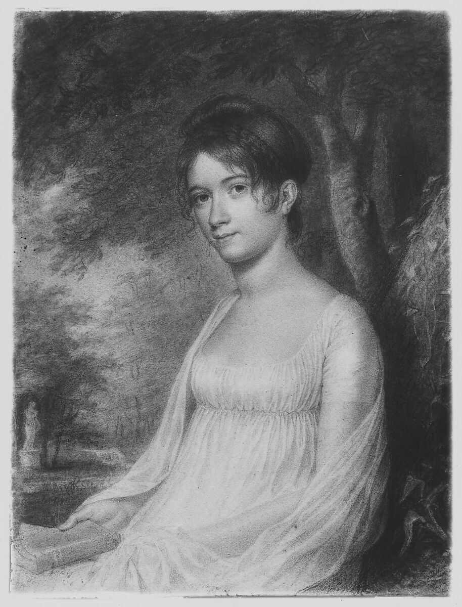 Sarah Russell Church (daughter of Edward Church), John Vanderlyn (American, Kingston, New York 1775–1852 Kingston, New York), Probably Conté crayon on off-white wove paper, American