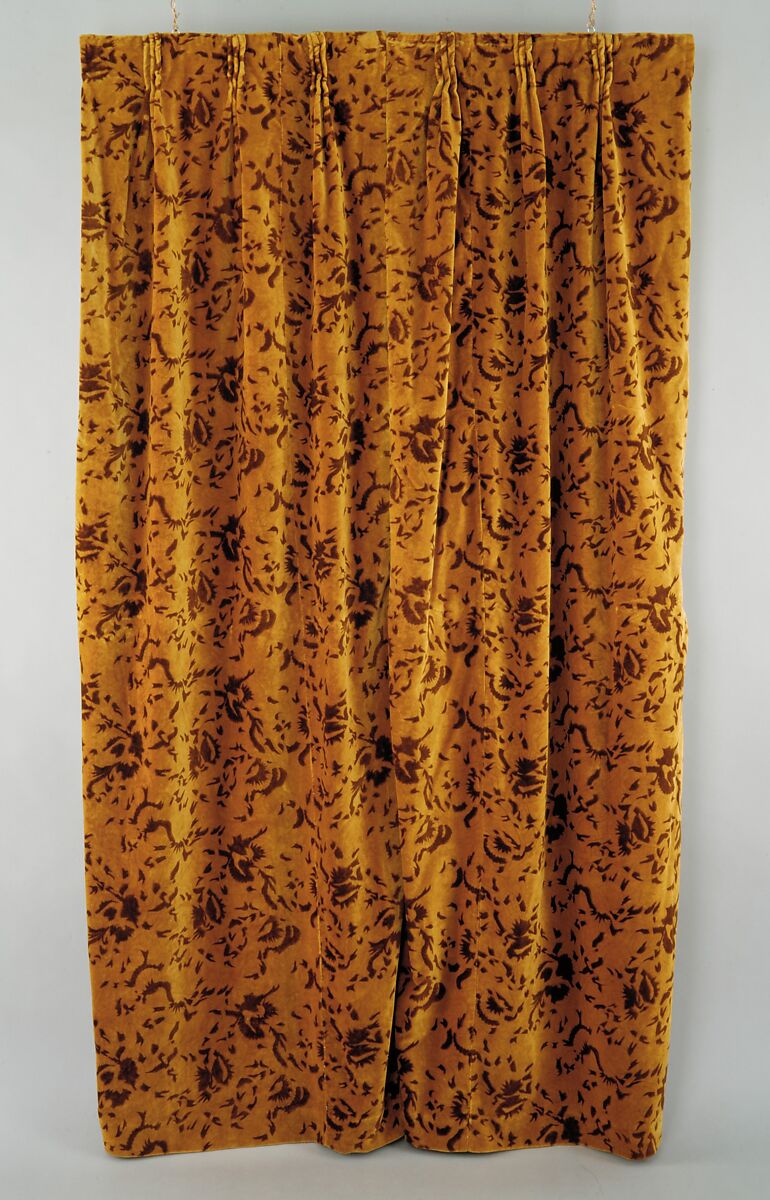 Curtain, Ida F. Clark, Cotton velveteen, American