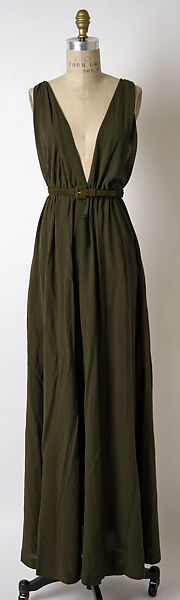 Dress, James Galanos (American, Philadelphia, Pennsylvania, 1924–2016 West Hollywood, California), a,c) silk; b) leather, American