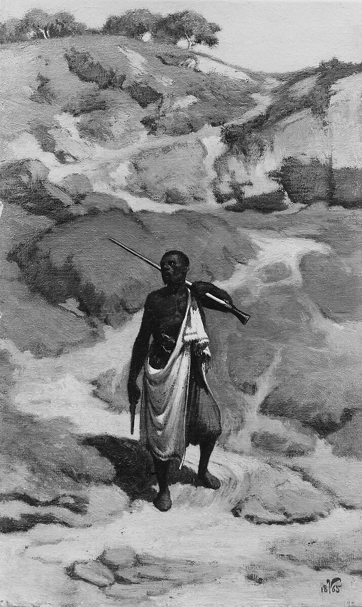 The African Sentinel, Elihu Vedder (American, New York 1836–1923 Rome), Oil on canvas, American 
