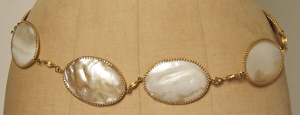 Evening ensemble, House of Dior (French, founded 1946), (a,b) silk; (c) shell, metal, French