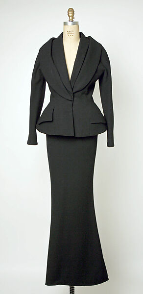 Evening suit, House of Dior (French, founded 1946), (a,b) wool, silk, French