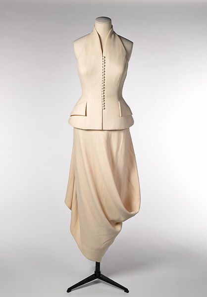 Evening ensemble, House of Dior (French, founded 1947), a) wool, silk; b) wool, French 