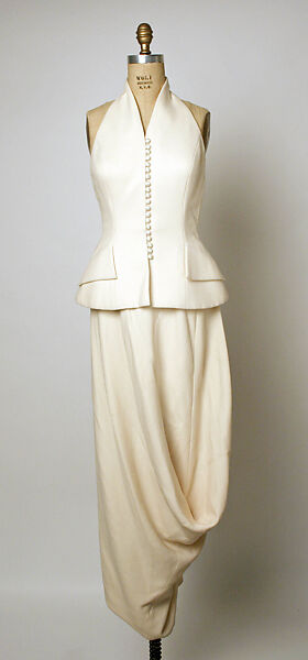 Evening ensemble, House of Dior (French, founded 1946), a) wool, silk; b) wool, French