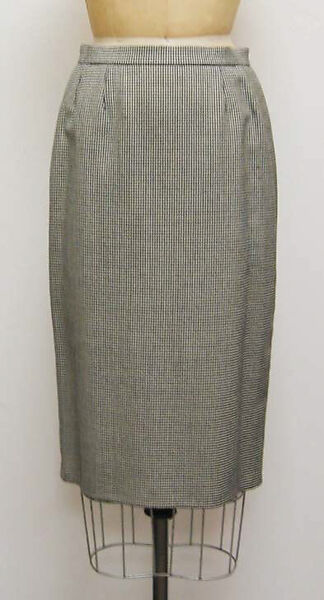 Suit, House of Balmain (French, founded 1945), a) wool, silk, plastic; b,c) wool, silk, French