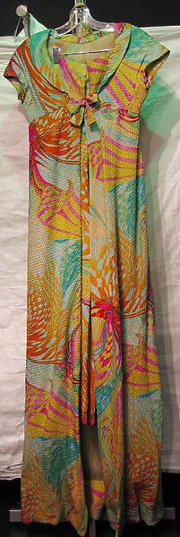 Beachwear, Irene Galitzine (Italian (born Georgia), Tbilisi 1916–2006 Rome), a,b) silk; c) silk, synthetic, metal, Italian