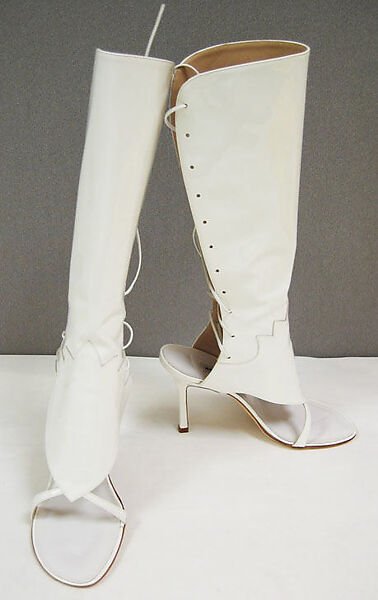 "Modena", Manolo Blahnik (British, born Spain, 1942), leather, plastic (polyurethane), British
