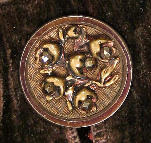 Button, metal, American or European 