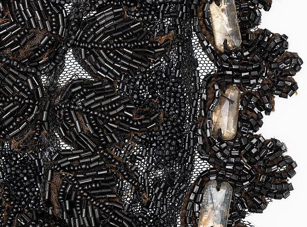 "Memento Mori", Simon Costin (British, born 1963), a) wood, metal, bone, claw, synthetic, jet, crystal, bone, hematite; b) paper, cotton, silk; c) paper, British