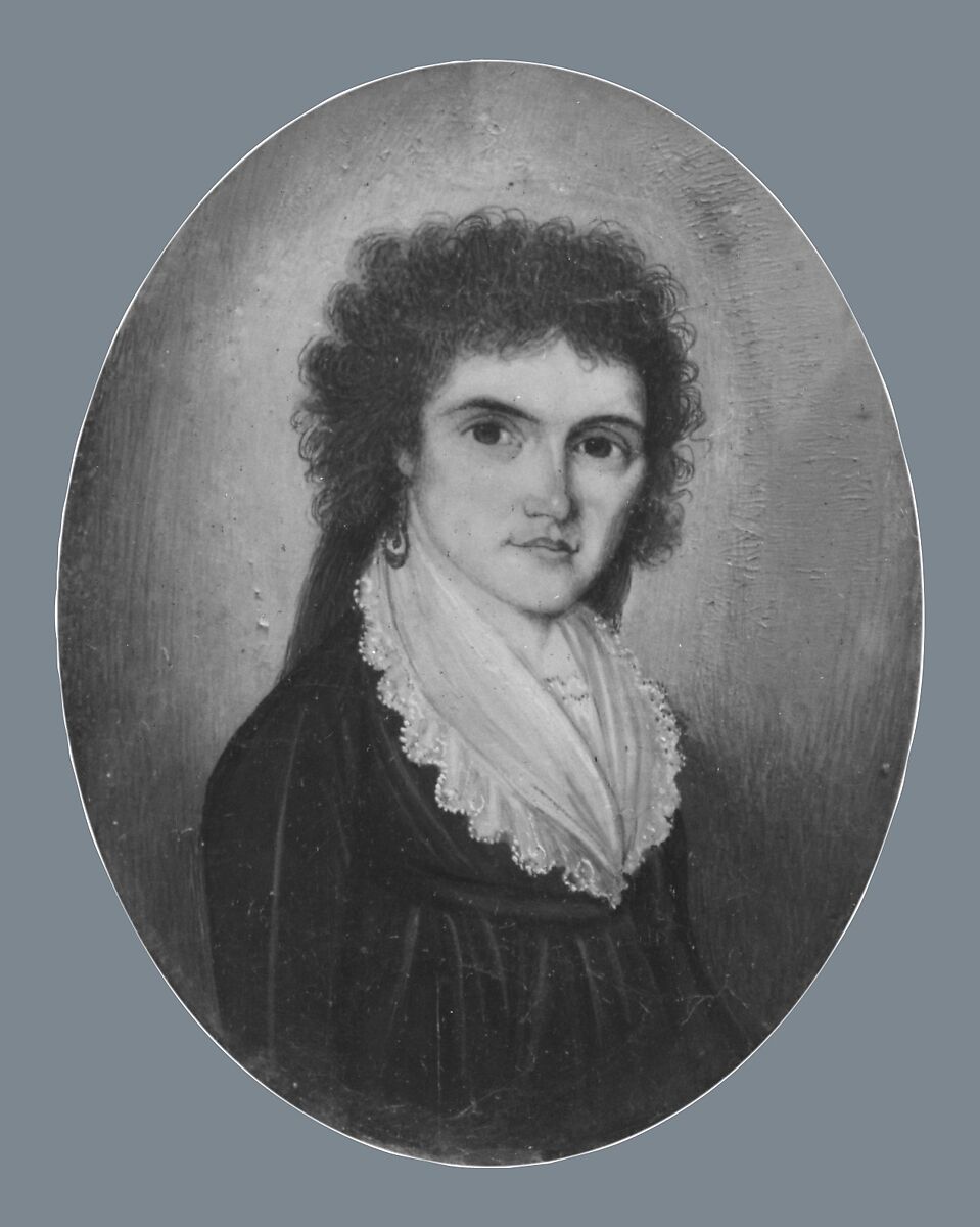 Mrs. Ethan Stone (Abigail Maria Storrs), William Verstille (American, Boston, Massachusetts 1757–1803 Boston, Massachusetts), Watercolor on ivory, American 