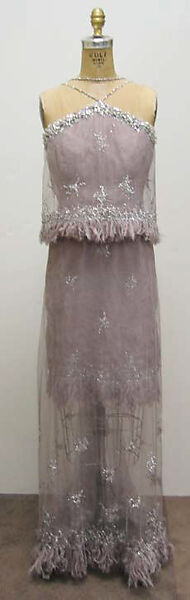Dress, House of Chanel (French, founded 1910), a) silk, rhinestone, plastic, synthetic; b) silk, rhinestone, plastic, French 