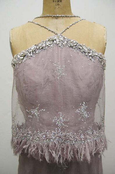 Dress, House of Chanel (French, founded 1910), a) silk, rhinestone, plastic, synthetic; b) silk, rhinestone, plastic, French