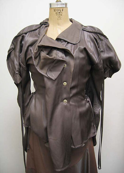 Ensemble, Vivienne Westwood (British, founded 1971), a) silk/cotton, plastic, silk; b) silk/cotton; c) silk/cotton, plastic; d) rayon; e) silk/cotton, velcro, British