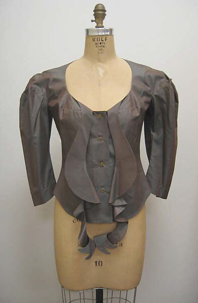 Ensemble, Vivienne Westwood (British, founded 1971), a) silk/cotton, plastic, silk; b) silk/cotton; c) silk/cotton, plastic; d) rayon; e) silk/cotton, velcro, British