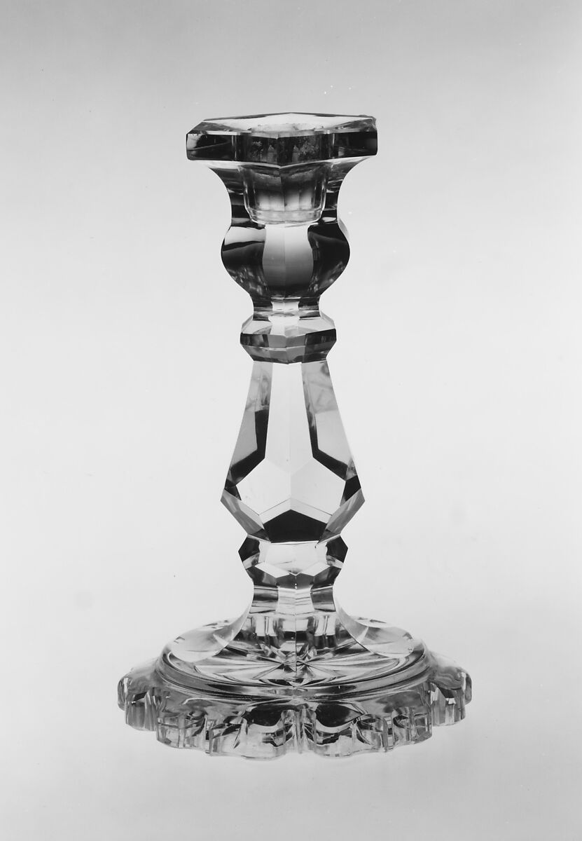 Candlestick, Christian Dorflinger (1828–1915), Blown glass, American 