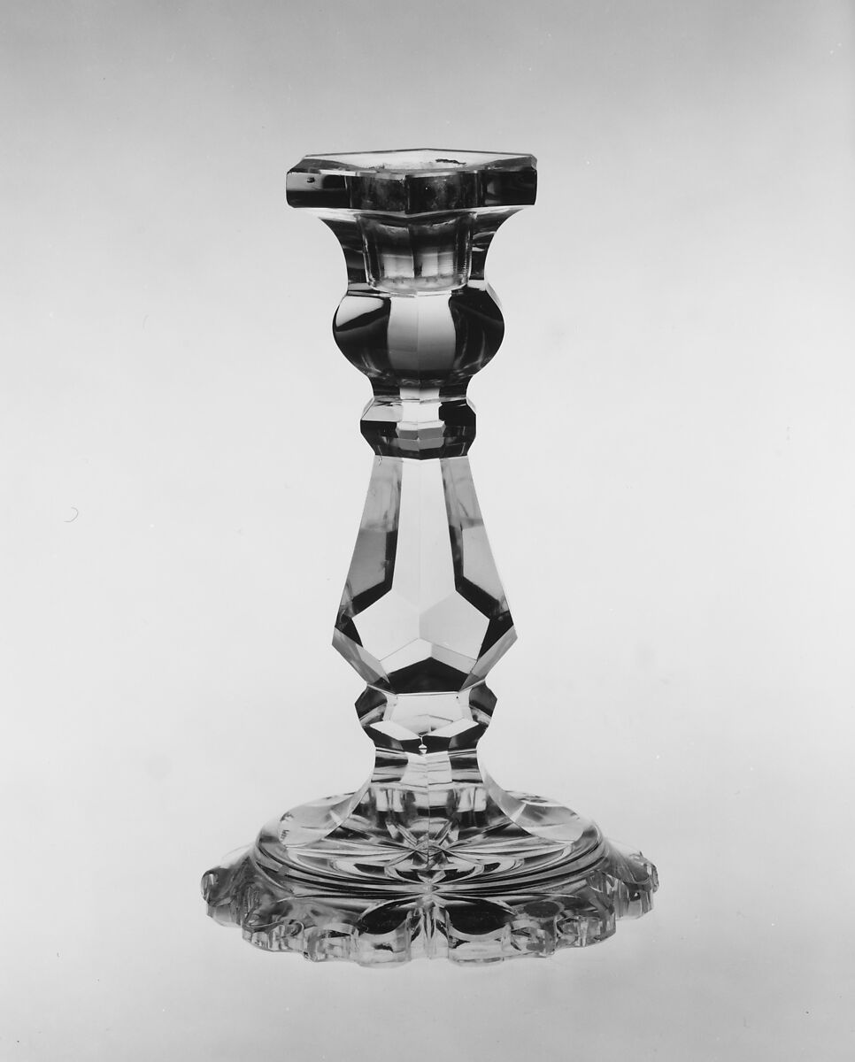 Candlestick, Christian Dorflinger (1828–1915), Blown glass, American 