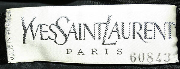 Evening ensemble, Yves Saint Laurent (French, founded 1961), a,c,d) silk; b) silk, rhinestone, French