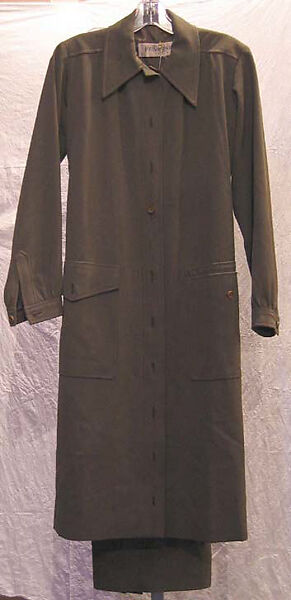 Ensemble, Yves Saint Laurent (French, founded 1961), a,c) wool, silk, plastic; b) silk, plastic; d) wool, French