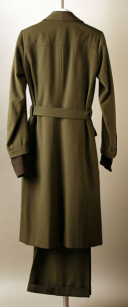 Ensemble, Yves Saint Laurent (French, founded 1961), a,c) wool, silk, plastic; b) silk, plastic; d) wool, French