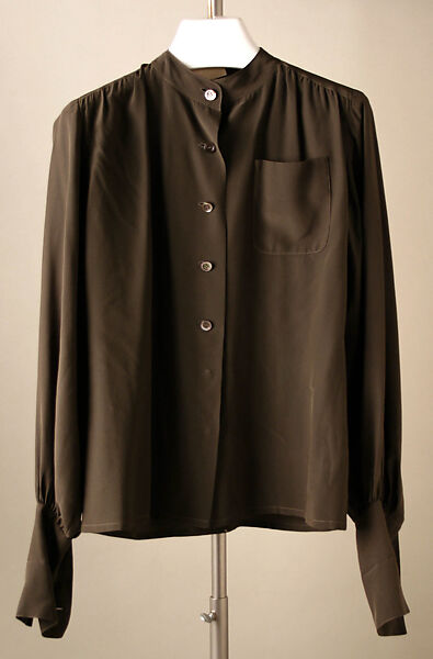 Ensemble, Yves Saint Laurent (French, founded 1961), a,c) wool, silk, plastic; b) silk, plastic; d) wool, French