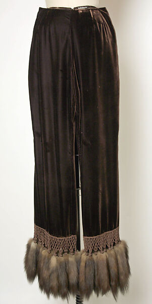 Evening ensemble, House of Balmain (French, founded 1945), a) silk, metal, plastic; b) silk, synthetic, fur, French