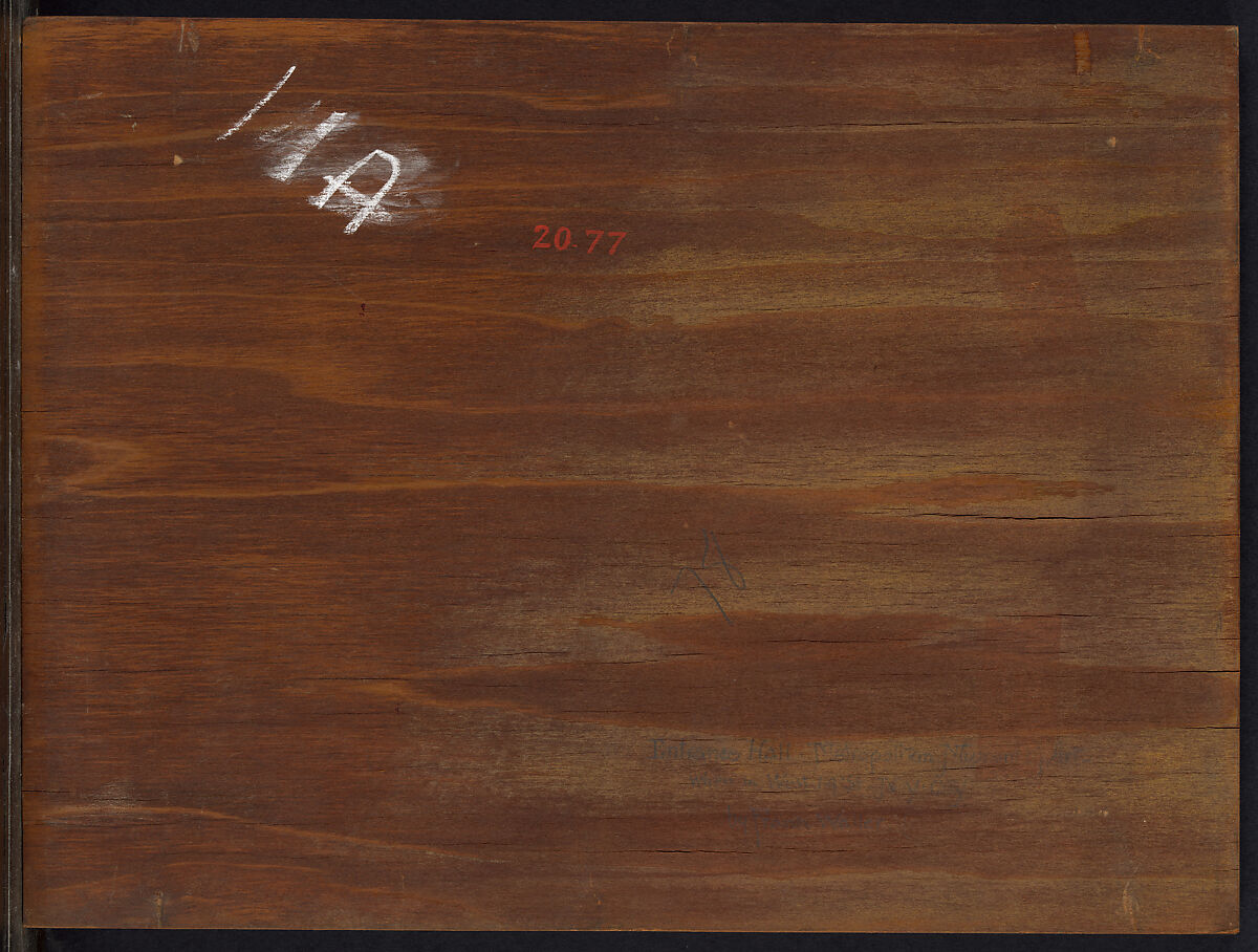 Entrance Hall of the Metropolitan Museum of Art when in Fourteenth Street, Frank Waller (American, New York 1842–1923 Morristown, New Jersey), Oil on wood, American