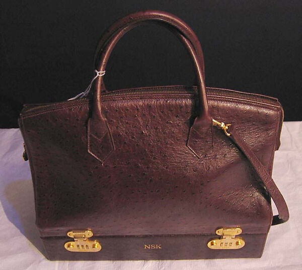 Purse, Fendi (Italian, founded 1925), a) leather, metal, synthetic; b) leather, metal; c) glass, leather, Italian 