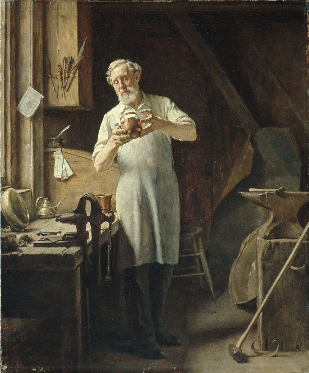 EDGAR MELVILLE WARD. The Blockmaker. Date: n.d. oil on canvas. - Album  alb9532883