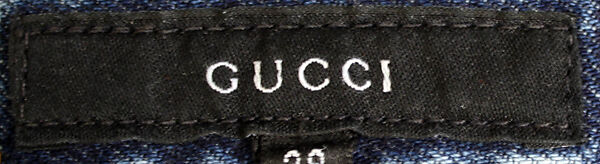 Jeans, Gucci (Italian, founded 1921), cotton, feather, glass, Italian