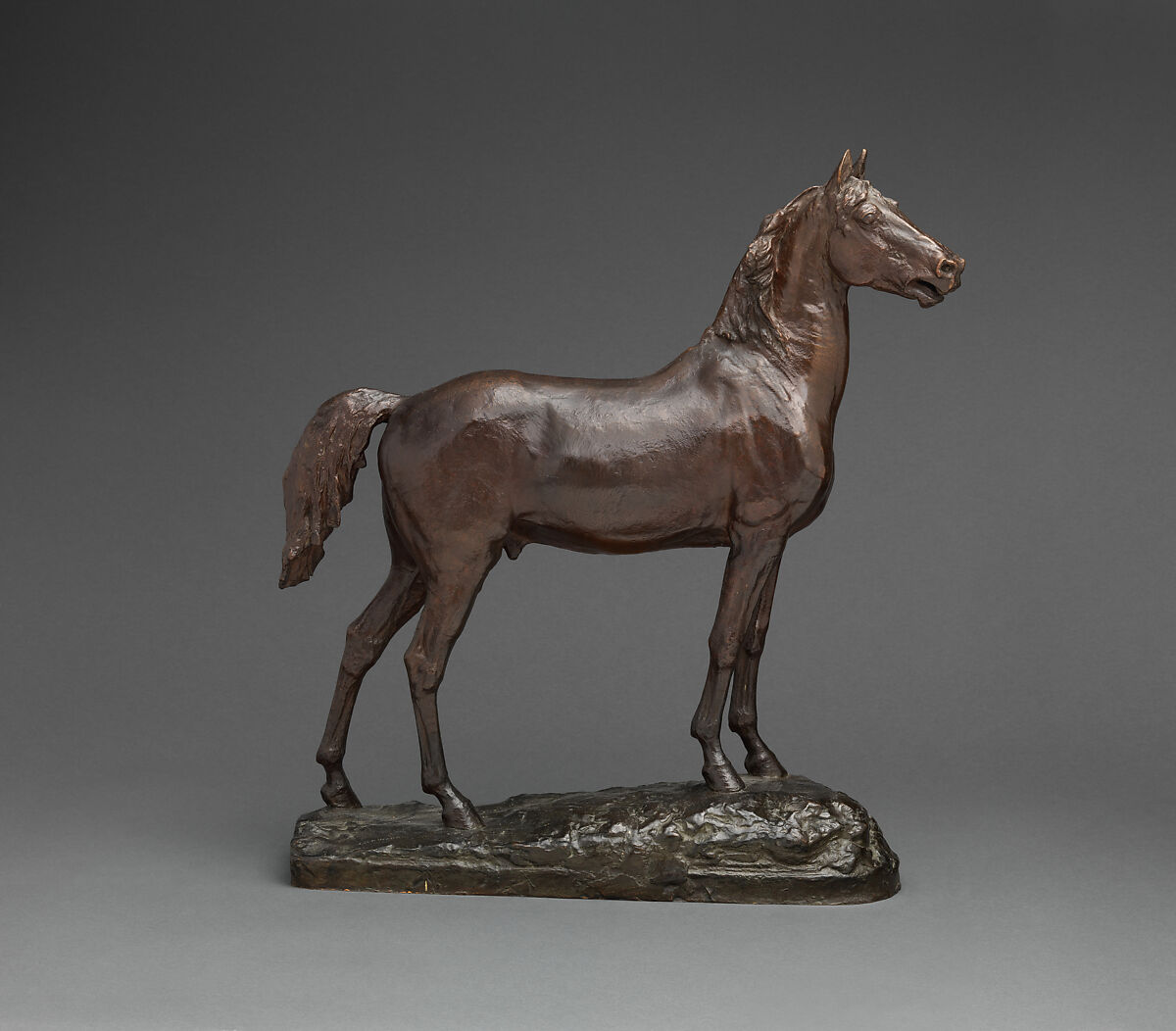 Study of the Horse for the Statue of Major General George Henry Thomas, John Quincy Adams Ward (American, Urbana, Ohio 1830–1910 New York), Bronze, American 