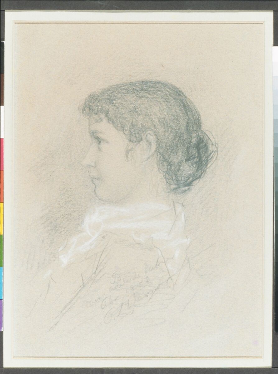 Adelaide Napier, Olin Levi Warner (American, West Suffield, Connecticut 1844–1896 New York), Graphite with white highlights on paper, American