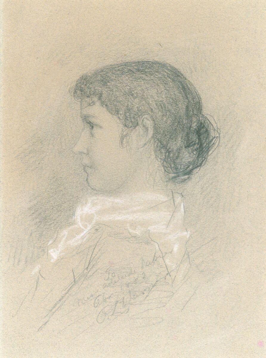Adelaide Napier, Olin Levi Warner (American, West Suffield, Connecticut 1844–1896 New York), Graphite with white highlights on paper, American 