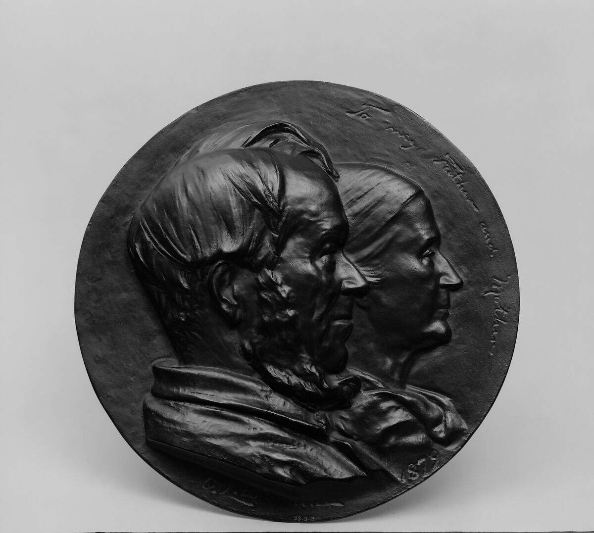 The Artist's Father and Mother, Olin Levi Warner (American, West Suffield, Connecticut 1844–1896 New York), Bronze, American 