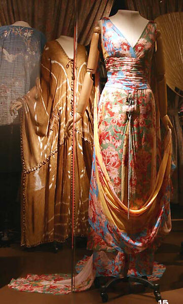 Dress, Valentino S.p.A. (Italian, founded 1959), a) silk, metal; b) metallic, Italian