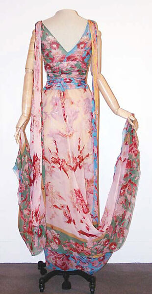 Dress, Valentino S.p.A. (Italian, founded 1959), a) silk, metal; b) metallic, Italian