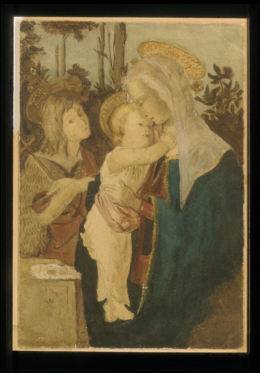 Copy after Botticelli, Julian Alden Weir (American, West Point, New York 1852–1919 New York), Watercolor on paper, American