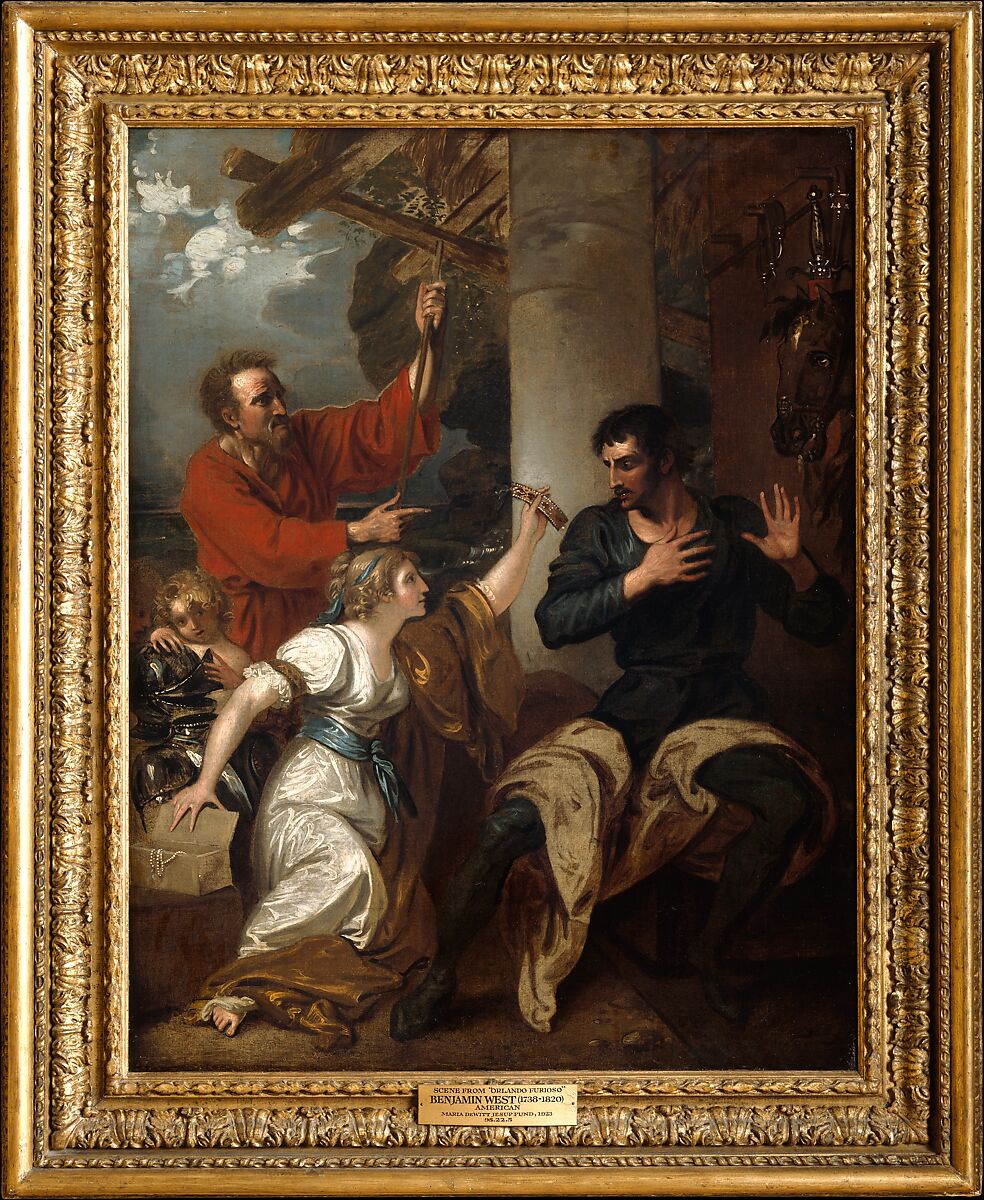 The Damsel and Orlando, Benjamin West (American, Swarthmore, Pennsylvania 1738–1820 London), Oil on canvas, American