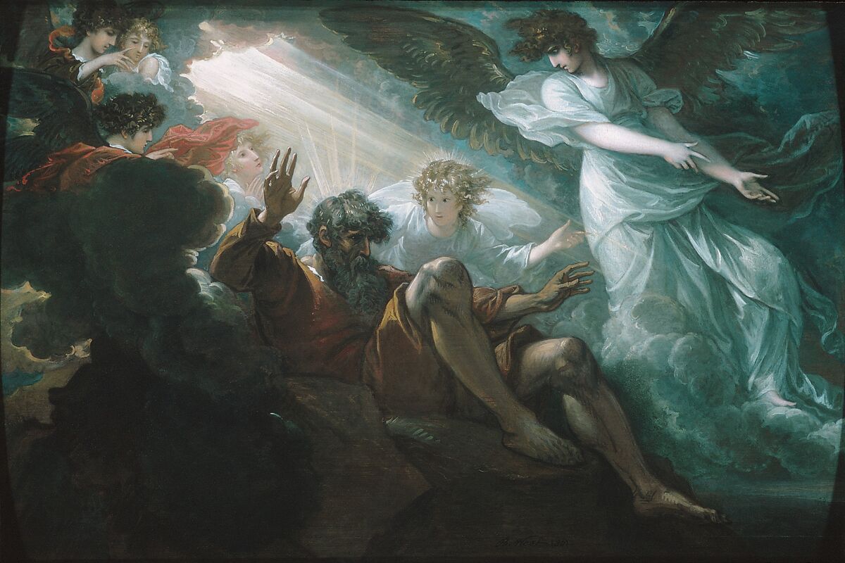 Moses Shown the Promised Land, Benjamin West (American, Swarthmore, Pennsylvania 1738–1820 London), Oil on wood, American 