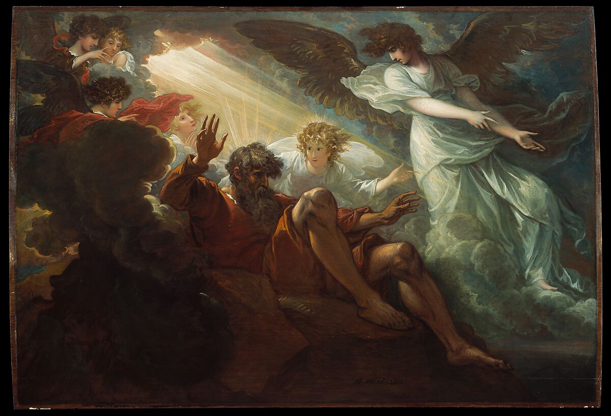 Moses Shown the Promised Land, Benjamin West (American, Swarthmore, Pennsylvania 1738–1820 London), Oil on wood, American