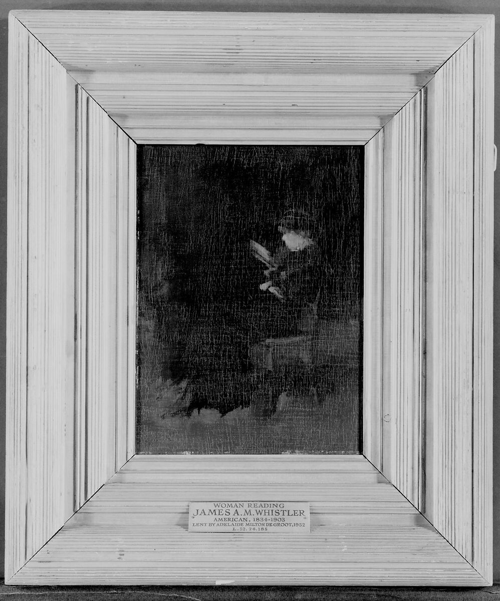 Arrangement in Black: Girl Reading, James McNeill Whistler (American, Lowell, Massachusetts 1834–1903 London), Oil on wood, American