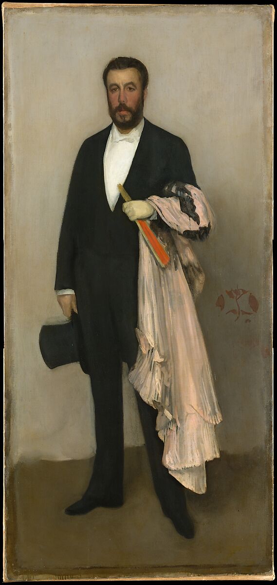 Arrangement in Flesh Colour and Black: Portrait of Theodore Duret, James McNeill Whistler (American, Lowell, Massachusetts 1834–1903 London), Oil on canvas, American 