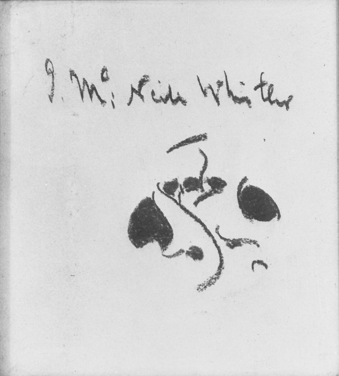 Butterfly Monogram, James McNeill Whistler (American, Lowell, Massachusetts 1834–1903 London), Charcoal on off-white wove paper, American 